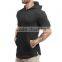 Men Fitness Clothing Longline Pullover Men's Short Sleeve Hoodie