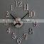 Clock Back Moving Metallic 3D Stereo DIY Wall Clock Creative Fashion Reversal