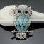 Prcious Colorful Opal Women Brooches Micro Pave Setting Crystal Owl Gold Silver Plated Clothes Pin Clasp