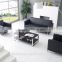 America Hot Sale Office Black Leather Sofa Set 1+1+3
