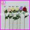 wholesale 3 heads pale pink brushed fabric casa artificial rose plant with green leaves