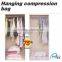 Compressed 75% space PE hanging vacuum compression bag