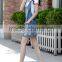 Summer women 2016 denim strap Sundress fashion cotton multi-pocket large size