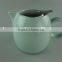 Hot sale stock cheap ceramic colorful round tea pot with stainless steel lid