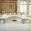 2017 wedding event furnture half round with led stainless steel wedding dining table