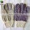 Striped cotton back cow split working cheap leather gloves