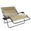 Outdoor 2 Person Double Wide Beige Folding Zero Gravity Chair