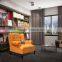 Sofa Chair For Living Room, Decorated With Button - tufting Back and Arm Rest Orange Color