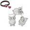 Zinc Based Alloy & Polymer Clay Buttons Fit Snap Button Bracelets Halloween Owl Silver Tone White Clear Rhinestone