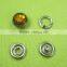 Best selling pearl resin and brass combination prong type snap buttons