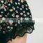 Women floral printed mini pattern scallop lace trim shorts 2016