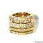 Gold Set of Four Stacking Ring With Gemstone Fashion Opal Ring Jewelry