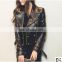 black long sleeve zipper women original leather jacket