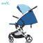 High-view and portable folding baby stroller