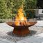 Rust Fire Bol Corten Steel Wood Burning Fire Pit with base