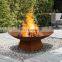 Rust Fire Bol Corten Steel Wood Burning Fire Pit With Base