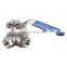 1/2'' 3 way ball valve flow patterns L Port with Mounting Pad 1000PSI NPT Stainless steel (304) Ball Valve ISO-5211