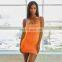 Wholesale Sexy Women Elegant One-shoulder Sling Dress Pleated Backless Vest Skirt