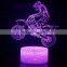 3D LED illusion Motorcycle  USB 7 Color Table Night Lamp Light Bedroom Child Gift