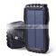 High Quality Outdoor Portable 20000mah Qi Solar Panel Charger Waterproof Wireless Solar Power Bank