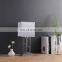 Oriental modern design iron rectangle beautiful bedside table lights with silk lampshade