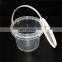 500ml customize logo food grade round plastic honey pail with lid and handle