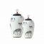 Modern Simple Style Zerba Flower Grass Painting Lidded Ceramic Vases For Home Table Decoration
