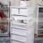 Cheap distressed antique white furniture 3 basket drawers wooden cabinet