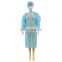 China Manufacturer Disposable Blue PP PE SMS Surgical Gowns With Knit Cuff
