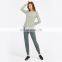 Soft Loose Long Sleeve Sports T shirt Womens Custom Logo Yoga Causal Round Neck Tops