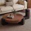 North American Walnut Wood Coffee Table with glass