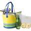 Large Round Reusable Insulated Picnic Cooler Shopping Bag