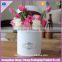 China wholesale smooth white paperboard luxury flower box logo custom print