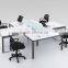 Modern Wood Cross Workstation with Desktop Bookcase Simple Office Cubicle for 4 Person (SZ-WS319)