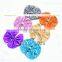 Wholesale DIY craft decorative flowers hair bows -Big Shiny Fabric Golden Bowknots Garment Accessories