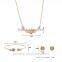 Women's 18k Gold Plated Austrian Crystal Enamel Flower Pendant Necklace Stud Earrings Jewelry Sets