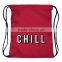 High Quality 3D Printed Chill Red Recycled Rope Drawstring Bag
