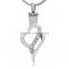 China Supply 316 Stainless Steel Pets Keepsake Silver Crystal Urn Pendant Graceful Women's Hollow Out Heart Cremation Pendant
