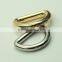 High quality not jointed metal custom embossed logo zinc alloy d ring for 25mm bag strap