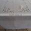 Hand embroidered white cotton table cloth No.8