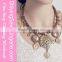 2015 fashion costume jewelry Vintage Sunflower Angel Wing Women Sweater Necklace