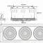 3*30W Three Head COB Led Grille downlight for commercial lighting
