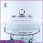 high quality clear glass cake stand with dome