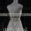 Real Sample Appliqued Transparent Back Arabic Evening Dresses 2015