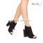 OLNS021 woman block heel summer beautiful girls wedge heel sandals open toe pumps for girls new collection