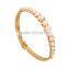 Gold alloy bracelet European style simple round pearl bracelets