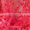 red color handwork sequin lace fabric with feather/ tulle beaded lace fabric wholesale