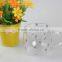 beautiful decaling pattern borosilicate double wall glass cup