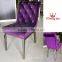 Purple velvet restaurant simple design metal dining chair YA70163