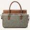 2016 Fashion Genuine Leather and Canvas Handbag Gym Handbag Jute Breifcase Chinese Manufacturer